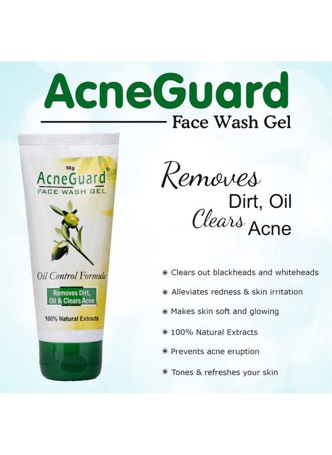 PIL Acneguard Face Wash Gel ; Clears Acne Pimples Clogged Pores ; Perfect Blend Of Natural Ingredients ; Deeply Cleanses ; Gentle ; Refreshing (50G Each Pack Of 3)  - Image 5