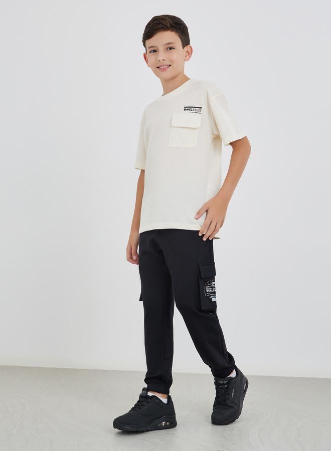 ستايلي طقم تيشيرت وجوجرز ستايلي بقصة واسعة وجيب صدر - Image 1