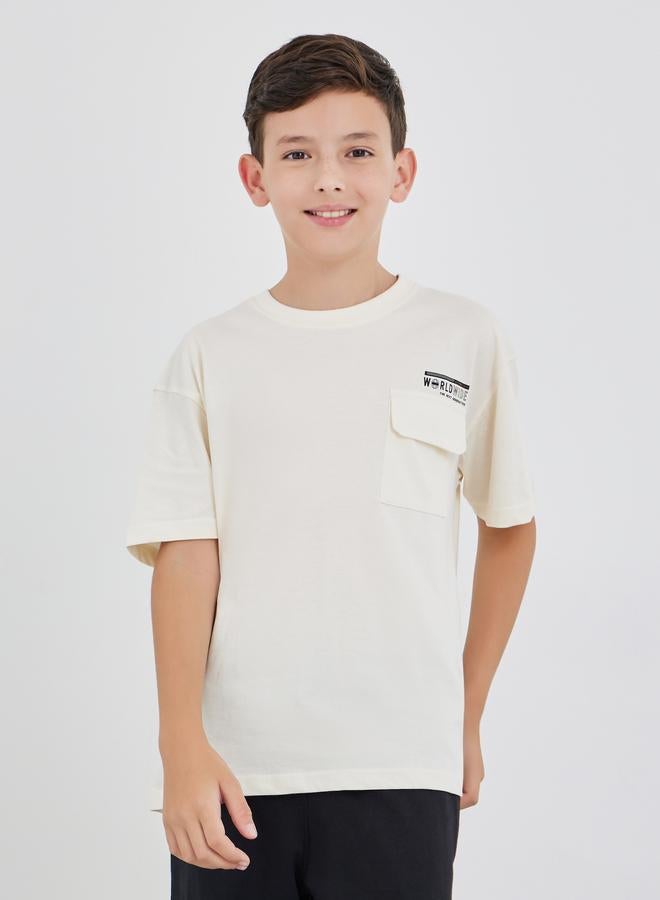 ستايلي طقم تيشيرت وجوجرز ستايلي بقصة واسعة وجيب صدر - Image 2