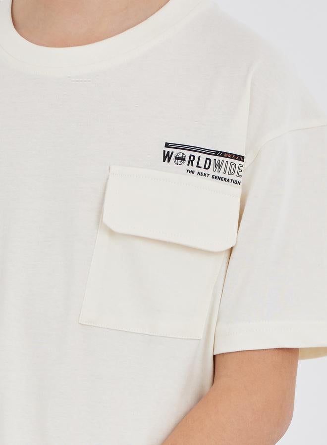 ستايلي طقم تيشيرت وجوجرز ستايلي بقصة واسعة وجيب صدر - Image 3