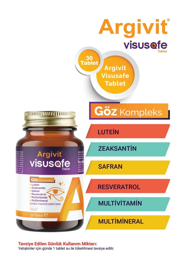 Argivit Visusafe Advanced Eye Health Formula: Lutein, Zeaxanthin, Multivitamin Tablets - Image 3
