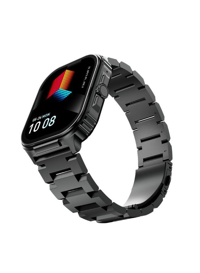 HiFuture Ultra3 PRO Premium Stainless Steel Smart Calling Watch, 2.04 Inch AMOLED Display, Black - Image 2