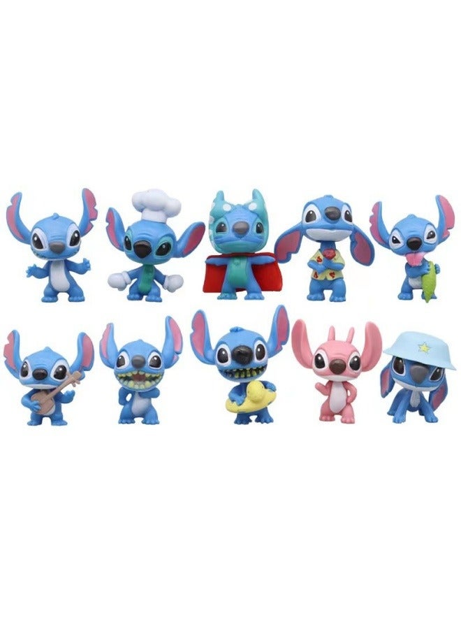 general Stitch 10-piece cake decoration decoration Interstellar baby Stitch anime doll birthday party collection decoration - Image 1
