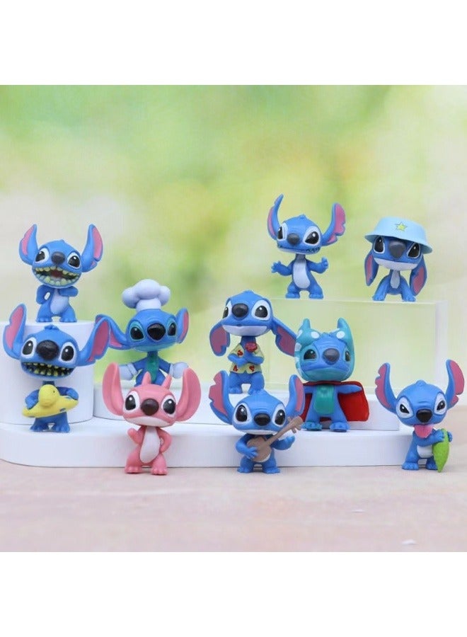 general Stitch 10-piece cake decoration decoration Interstellar baby Stitch anime doll birthday party collection decoration - Image 3