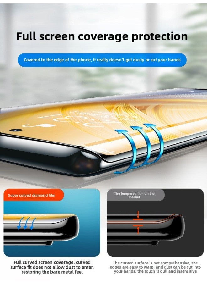 For Huawei Nova12 Tempered Film Nova12pro Mobile Phone Film 12ultra Real Curved Screen Nvoa12i-Colour:【blu-ray Version★True Curved Surface * Full Glue Gel Film】 2 Pieces * Free Artifact + Lens Film + Rear Film-Size:For Huawei Nova 12 Ultra - Image 2