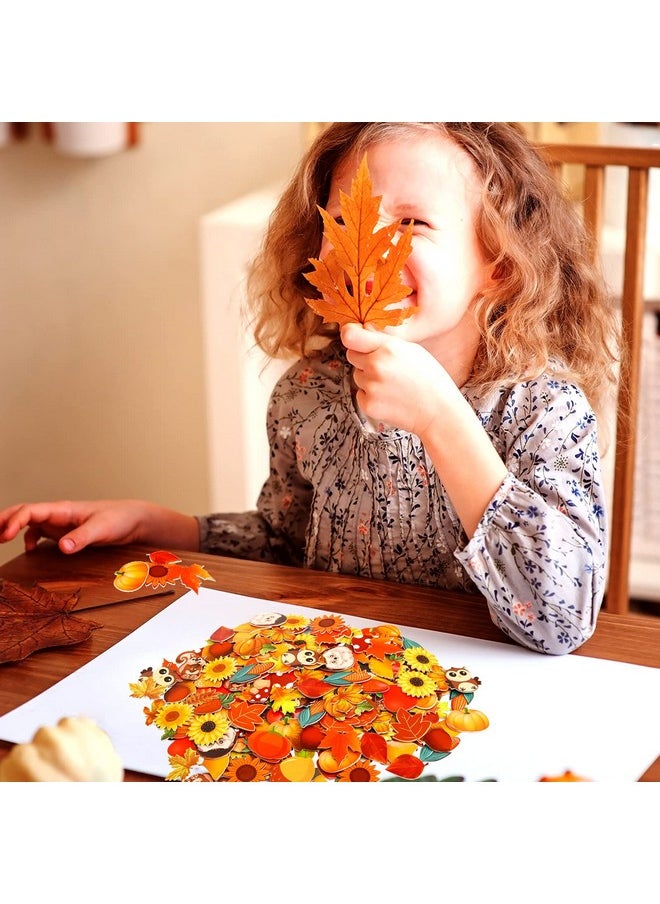 Fancy Land - Leaf Foam Stickers Fall Craft Sticker For Autumn Thanksgiving Scrapbooking Party Decoration 250 Pcs - Image 1