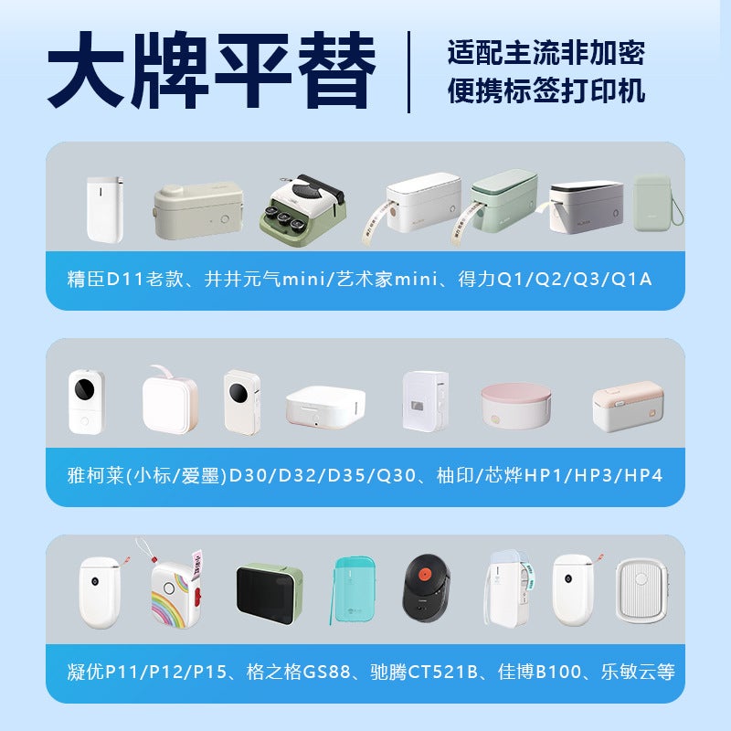 Applicable Small Label D30Q30 Colorful Thermal Label Paper Ningyou P11 Detong P0 Thermal Paper Name Sticker - Image 4