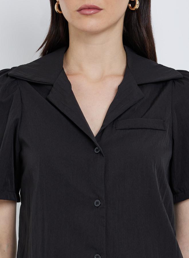 Take Two Women Solid Collared Shirt and Skirts Co-Ords - Image 3