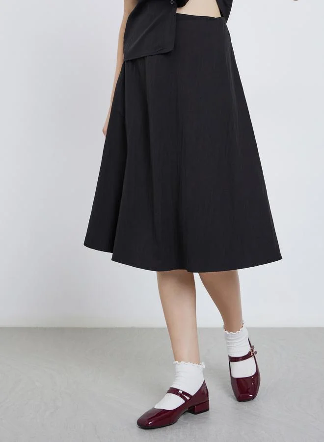 تايك تو Take Two Women Solid Collared Shirt and Skirts Co-Ords