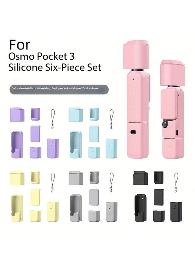حافظة سيليكون واقية أرجوانية من 6 قطع لكاميرا DJI Pocket 3 Osmo - Image 2