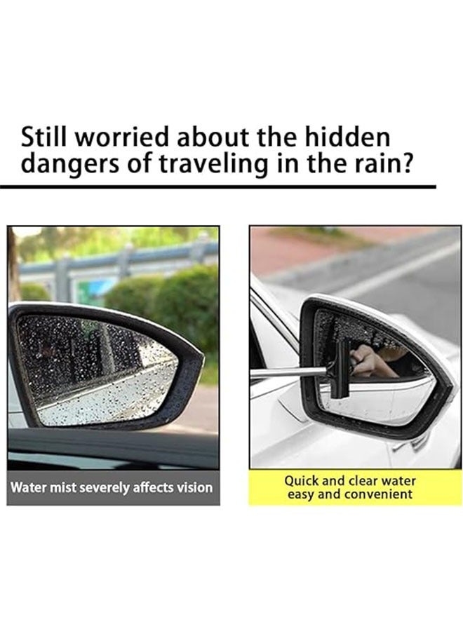 Generic 1 Pcs Car Rearview Mirror Wiper, Retractable Auto Glass Squeegee, Water Cleaner with Telescopic Long Rod, Portable Cleaning Tool for All Vehicles, Universal Automotive Accessories - Image 3