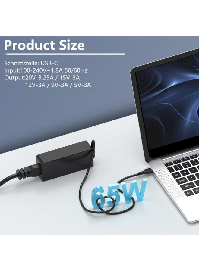 Terabyte 65W 45W USB C Laptop Charger, Chromebook Charger Replacement for Hp Lenovo Thinkpad/Yoga,Latitude 5420, Samsung, Asus, Acer, Google Series Type C Power Cord - Image 2