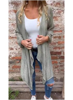Generic Spring And Summer Europe And The United States New Independent Station Women's Long Solid Color Casual Long Sleeve Cardigan Women 