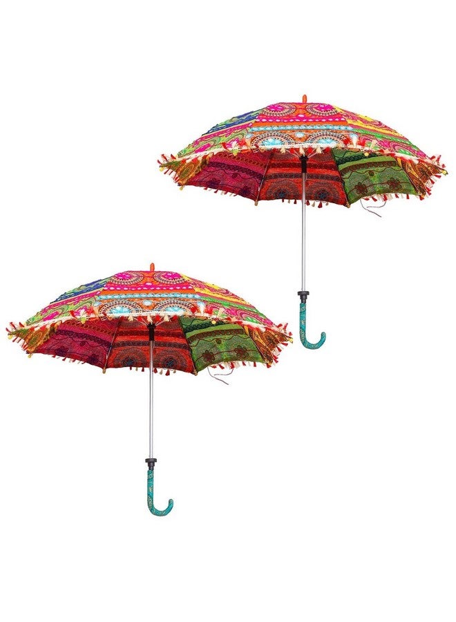 RAINPOPSON Rajasthani Umbrella for Decoration Handicraft Rajasthani Umbrella for Wedding, Engagement, Baby Shower, Birthday,Photoshoot,Event Decoration (Pack of 2) - Image 1