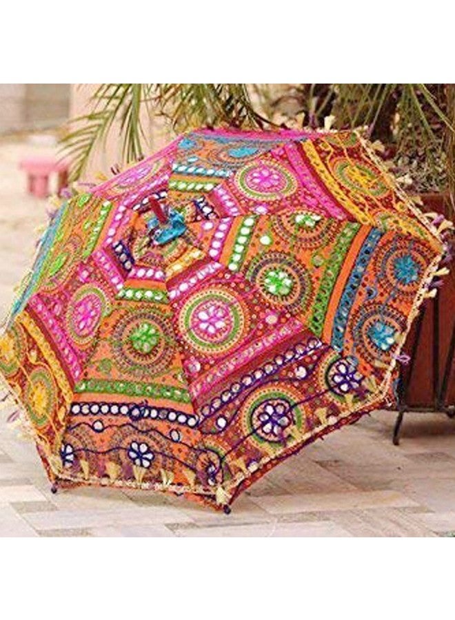 RAINPOPSON Rajasthani Umbrella for Decoration Handicraft Rajasthani Umbrella for Wedding, Engagement, Baby Shower, Birthday,Photoshoot,Event Decoration (Pack of 2) - Image 4