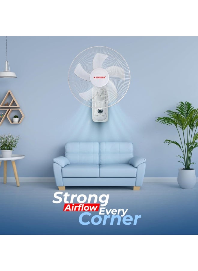 Stargold Wall Mounted Electric Fan 16 Inch 45W with 3 Speed Control - Image 4