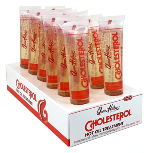 Queen Helene Cholesterol Hot Oil Treatment for Dry OverProcessed Hair Restores Soft Shiny Manageability1 FL OZ Tube 12 Count
