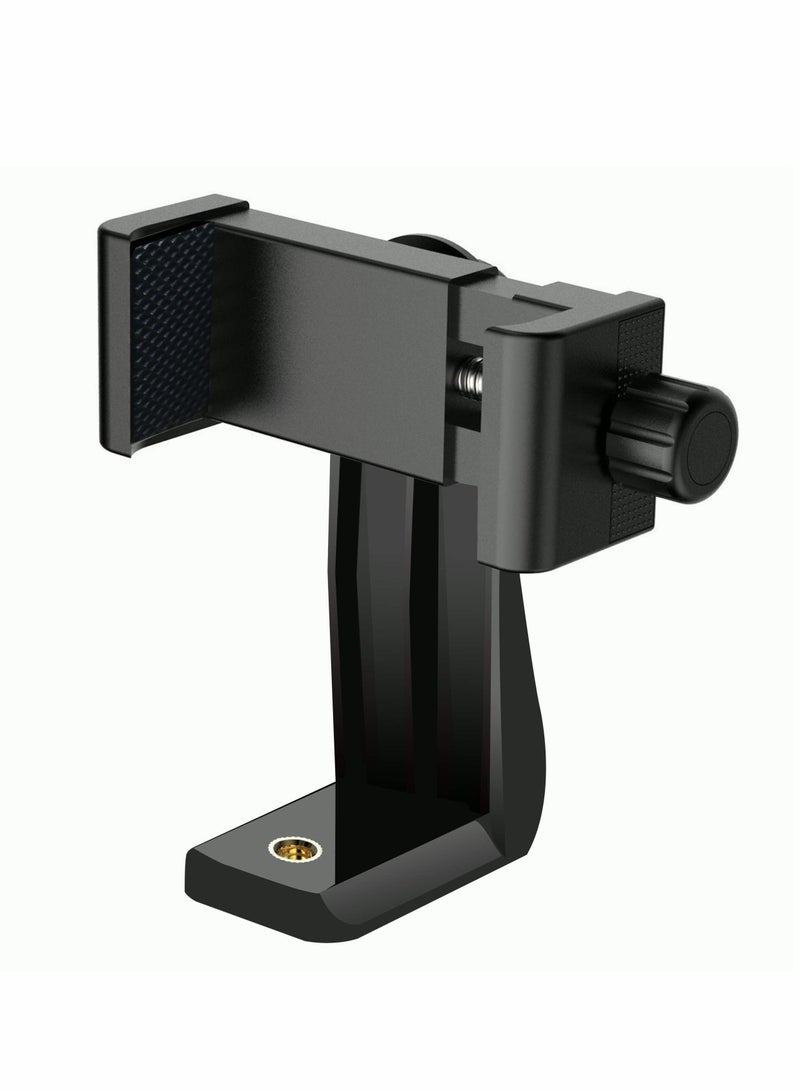 Captaintech Smartphone Tripod Adapter Cell Phone Holder Mount Adapter, Fits iPhone, Samsung, and all Phones, Rotates Vertical and Horizontal, Adjustable Clamp - Image 1