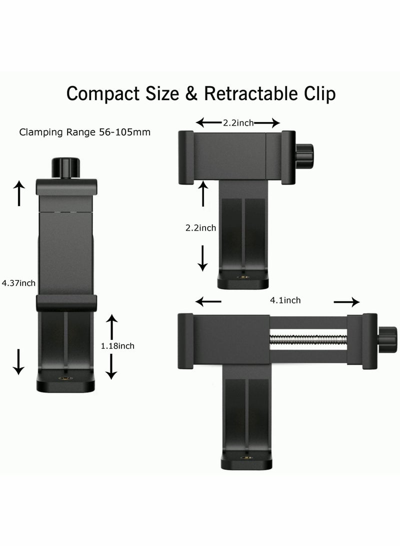 Captaintech Smartphone Tripod Adapter Cell Phone Holder Mount Adapter, Fits iPhone, Samsung, and all Phones, Rotates Vertical and Horizontal, Adjustable Clamp - Image 3