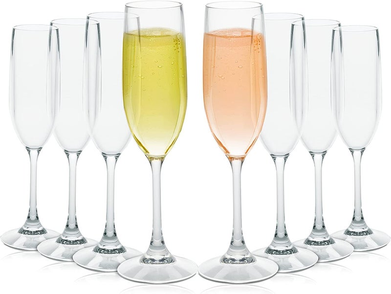 HUNGYAN Stylish Crystal Red or White Wine Glass Set of 6 Compatible as Champagne Flute Glass with Stem Stylish and Unique Flute Wine Glass Set Longchamp for Home Bar Kitchen Restaurant 180ml - Image 2