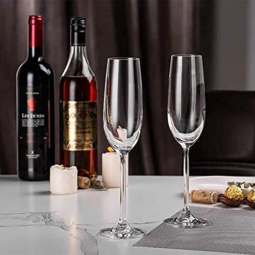HUNGYAN Stylish Crystal Red or White Wine Glass Set of 6 Compatible as Champagne Flute Glass with Stem Stylish and Unique Flute Wine Glass Set Longchamp for Home Bar Kitchen Restaurant 180ml - Image 4