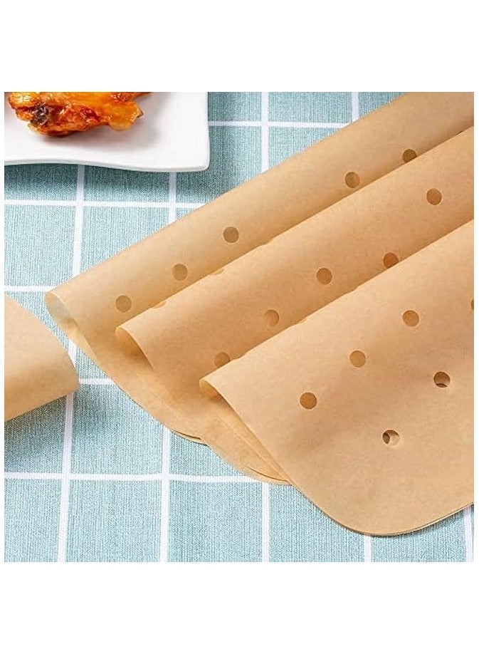 erorex 100 PCS Square Air Fryer Parchment Paper 8.5 inch Unbleached Square Air Fryer Liners/Steaming Parchment Liner for Air Fryer, Steaming Basket (8.5inch)  - Image 5
