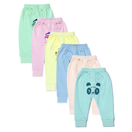 Superminis Printed Cotton Pyjama Pants for Baby Boys and Baby Girls | Pack of 6 (Multicolor Designs) (9-12 Months) - Image 2