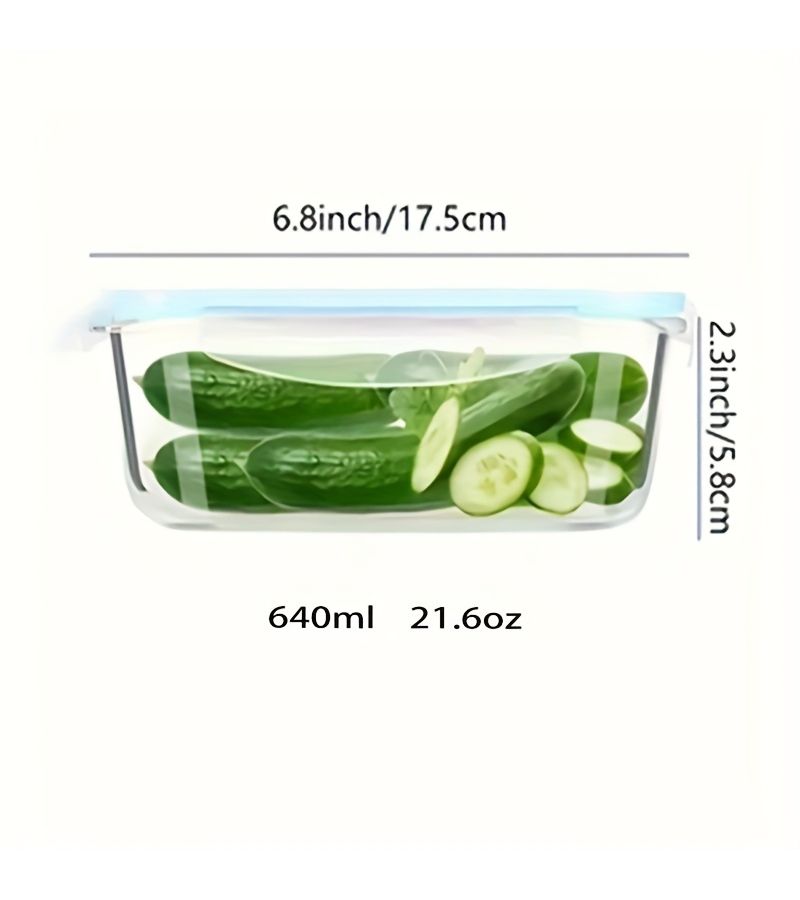 2Pcs 21.6 Oz Glass Food Storage Container Set With Snap On Lid For Microwave Oven And Dishwasher - Image 4
