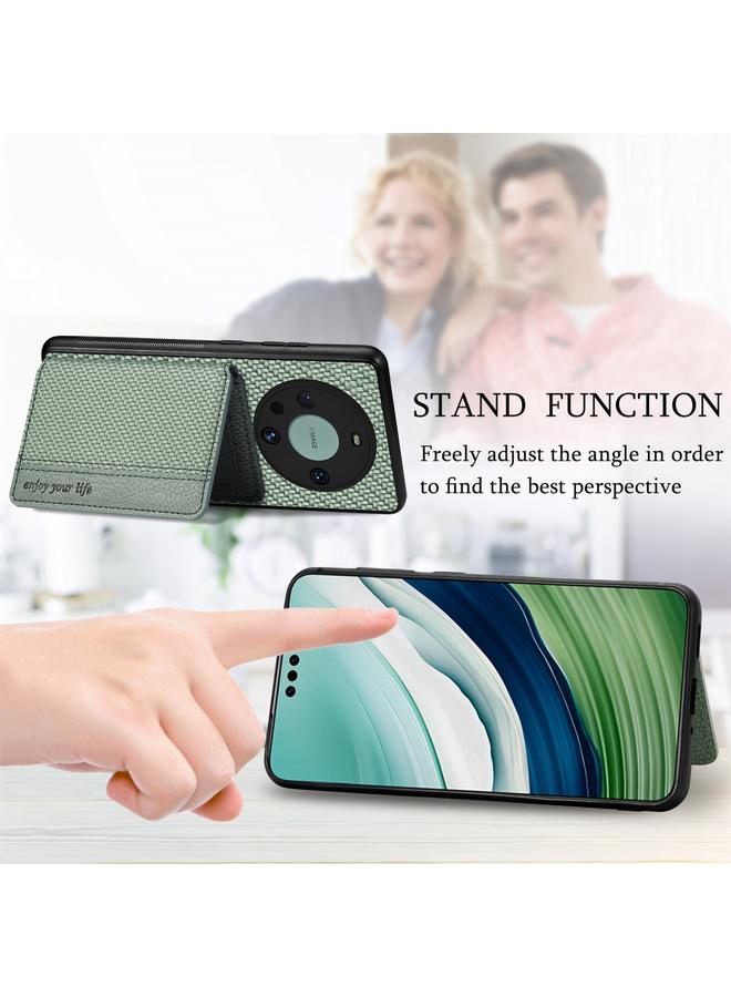 زبون جراب لهاتف Huawei Mate 60 Pro مصنوع من ألياف الكربون وحقيبة بطاقات مغناطيسية - Image 5