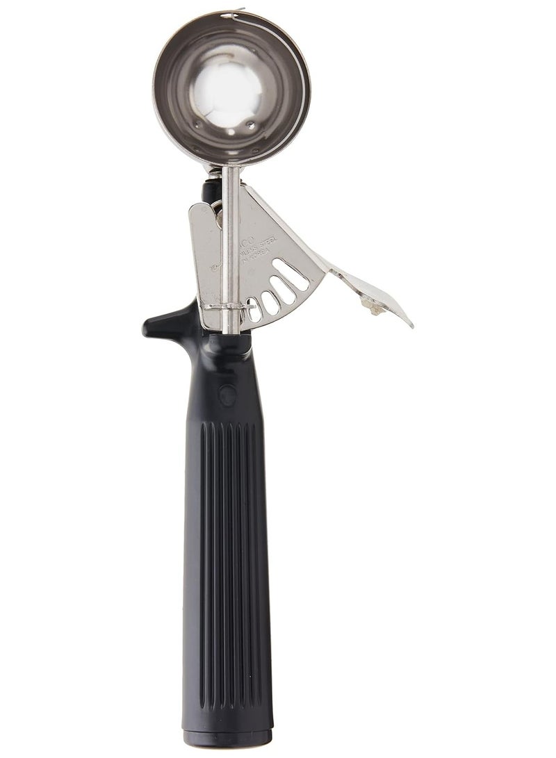 Winco ICOP-30 Ice Cream Disher with Black Handle, Size 30, Stainless Steel - Image 1