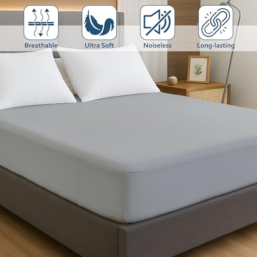 Bhoomi Impex Waterproof Mattress Protector Single Bed 72x30 Inch | Cotton Terry Feel | 100% Leakproof, Breathable & Hypoallergenic | Noiseless Fitted Mattress Cover - Burgundy - Image 2