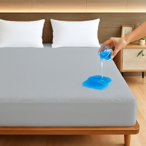 Bhoomi Impex Waterproof Mattress Protector Single Bed 72x30 Inch | Cotton Terry Feel | 100% Leakproof, Breathable & Hypoallergenic | Noiseless Fitted Mattress Cover - Burgundy - Image 1