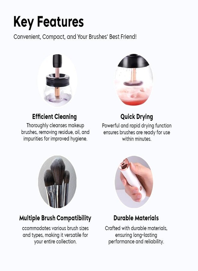 Gleva Automatic Makeup Brush Cleanser: Cleans All Brush Types & Sizes - Includes Spinner Tools - Ideal Gift for Women - Image 4