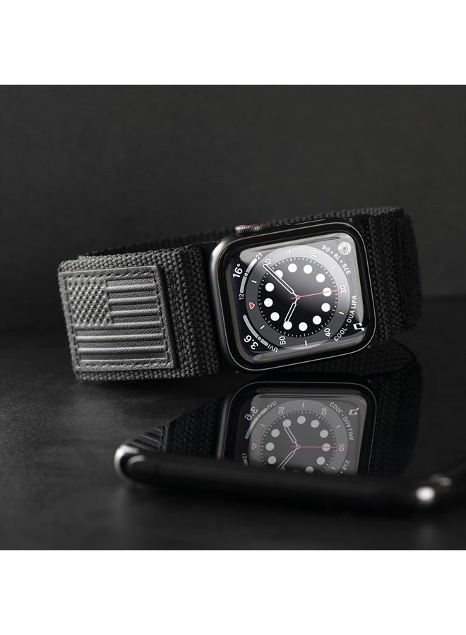 Tefeca Fortitude Series Adjustable Band for Apple Watch/Apple Watch Ultra(Ultra Wide Black USA Flag Canvas, 49mm/45mm/44mm/42mm) - Image 5