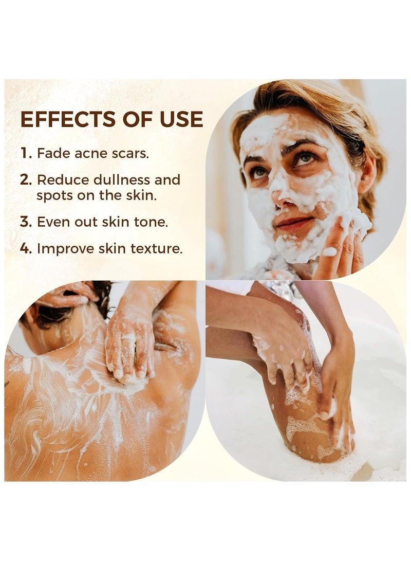 OUKEYA Turmeric Soap, Kojic Acid Dark Stain Remover Soap Turmeric Bar with Vitamin C, E, Retinol, Collagen and Shea Butter with Hyaluronic Acid, Soap for Men and Women - Image 3