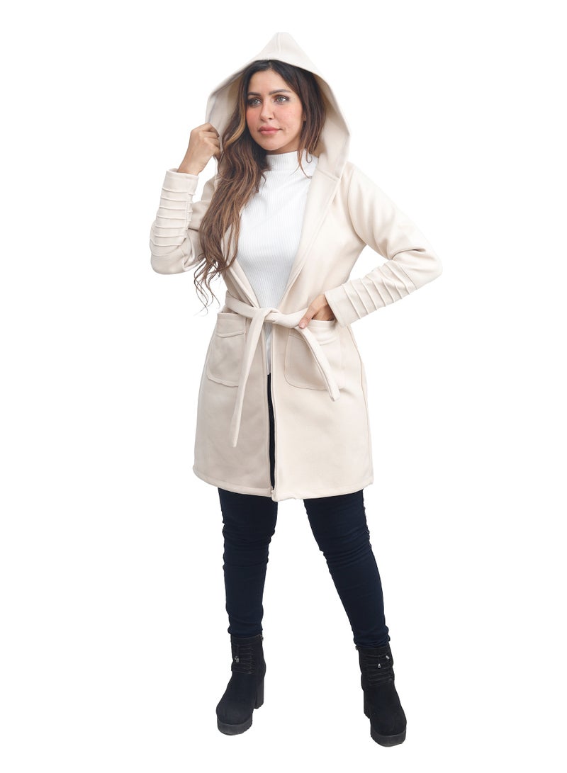 Women's Medium Belt Hooded Cardigan  - Image 1