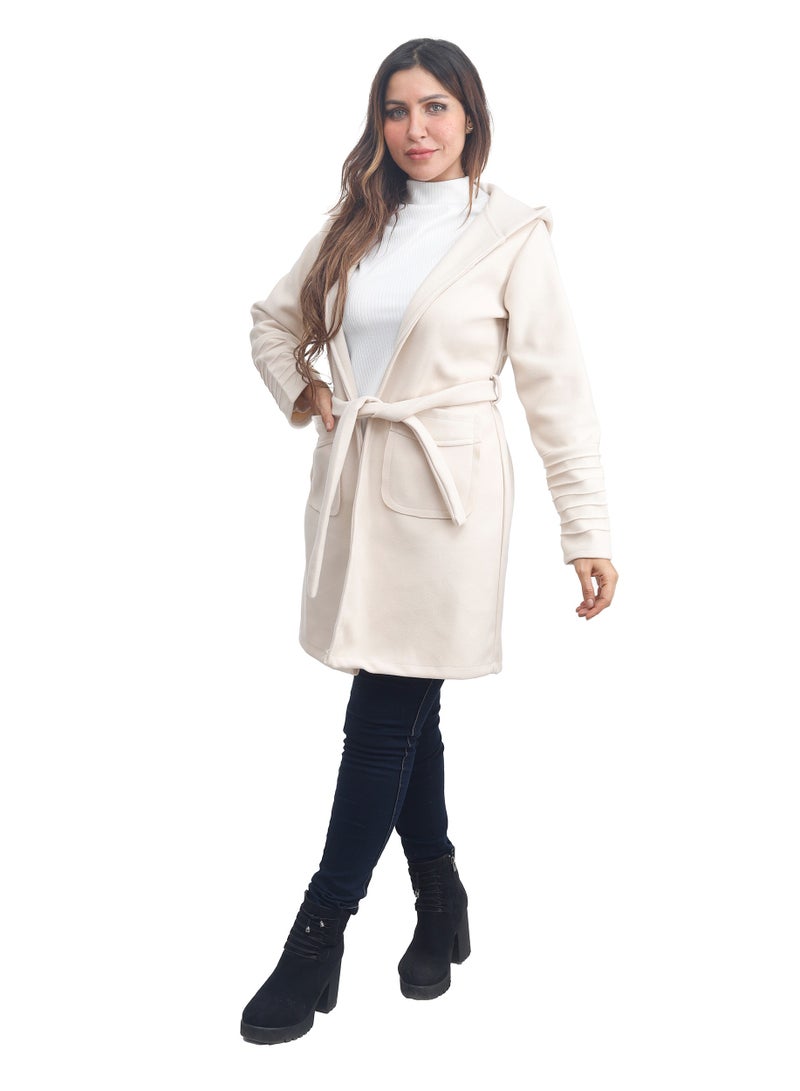 Women's Medium Belt Hooded Cardigan  - Image 2