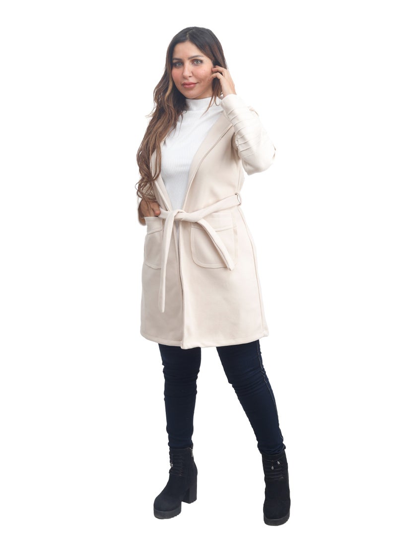Women's Medium Belt Hooded Cardigan  - Image 3