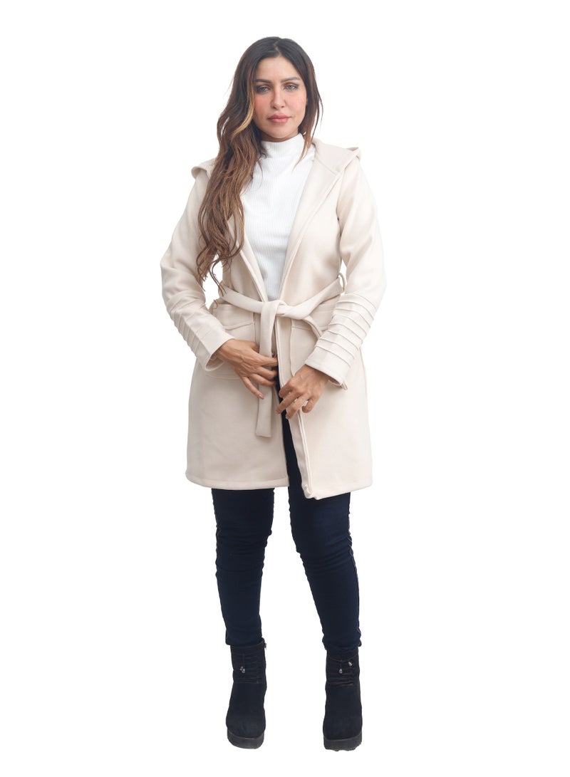 Women's Medium Belt Hooded Cardigan  - Image 4