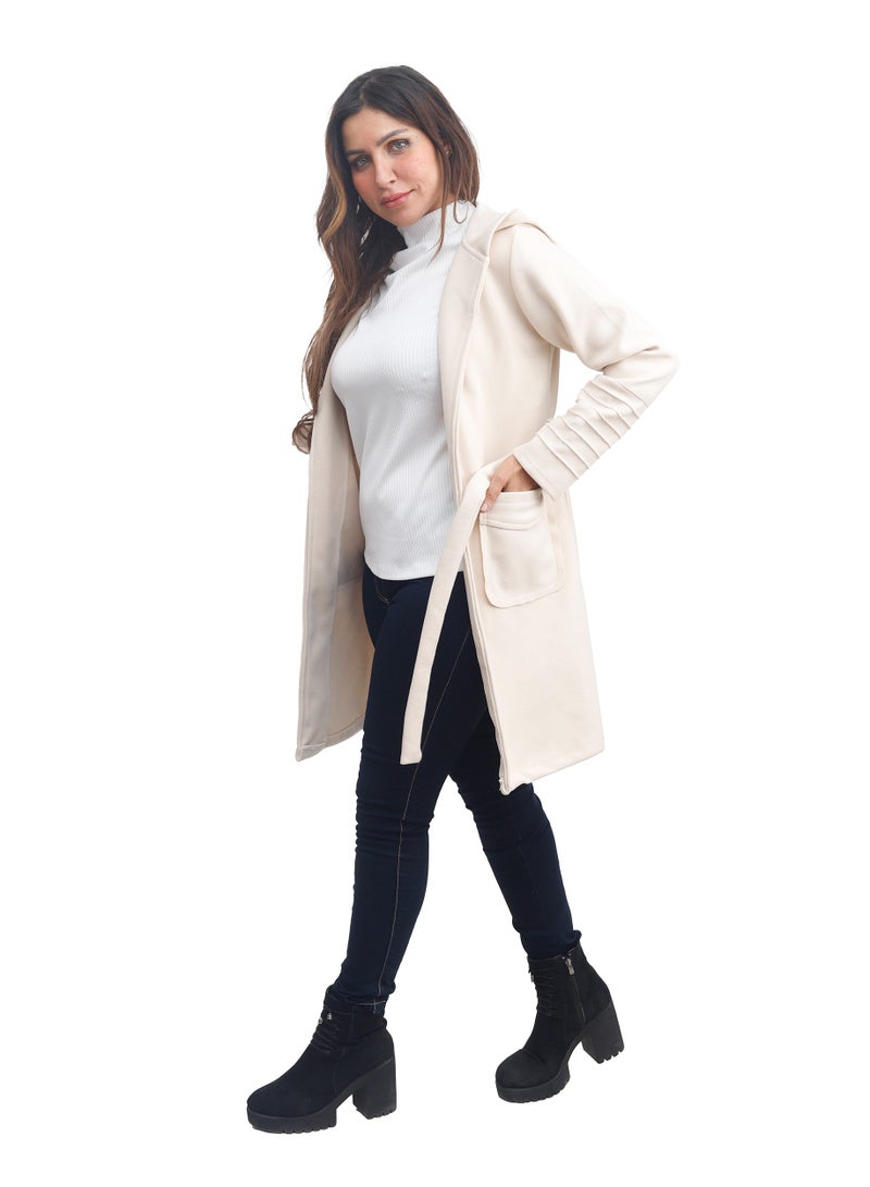 Women's Medium Belt Hooded Cardigan  - Image 5