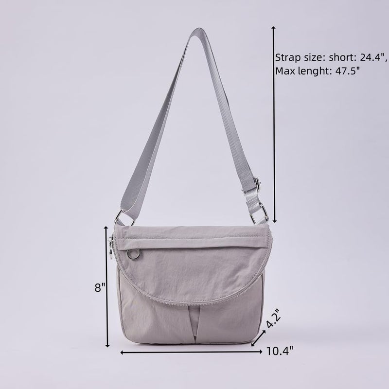 VAKAER Crossbody Purse for Women, 5L Casual Festival Bag With Adjustable Strap Women's Shoulder Handbags for Travel Workout (Light Grey) - Image 3