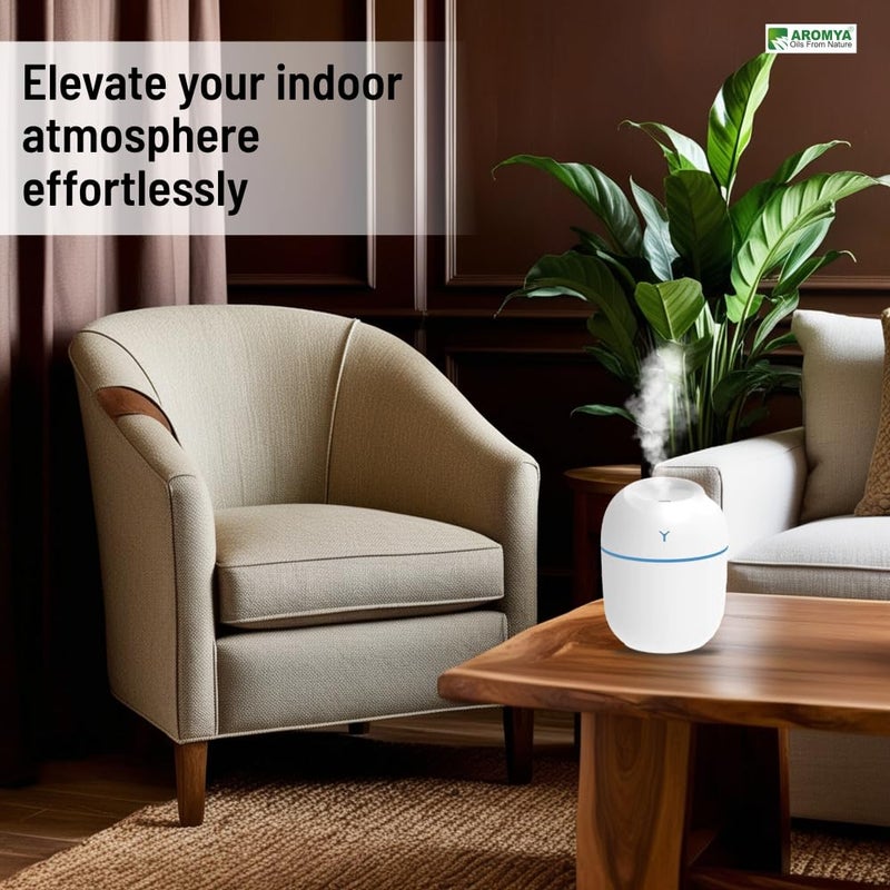 Aromya - oils from nature Aromya oils from nature Portable EggShaped Ultrasonic Humidifier Compact Cool Mist Diffuser for Home Office and Travel Silent Operation AROMYA Essential Oil Compatible White - Image 3