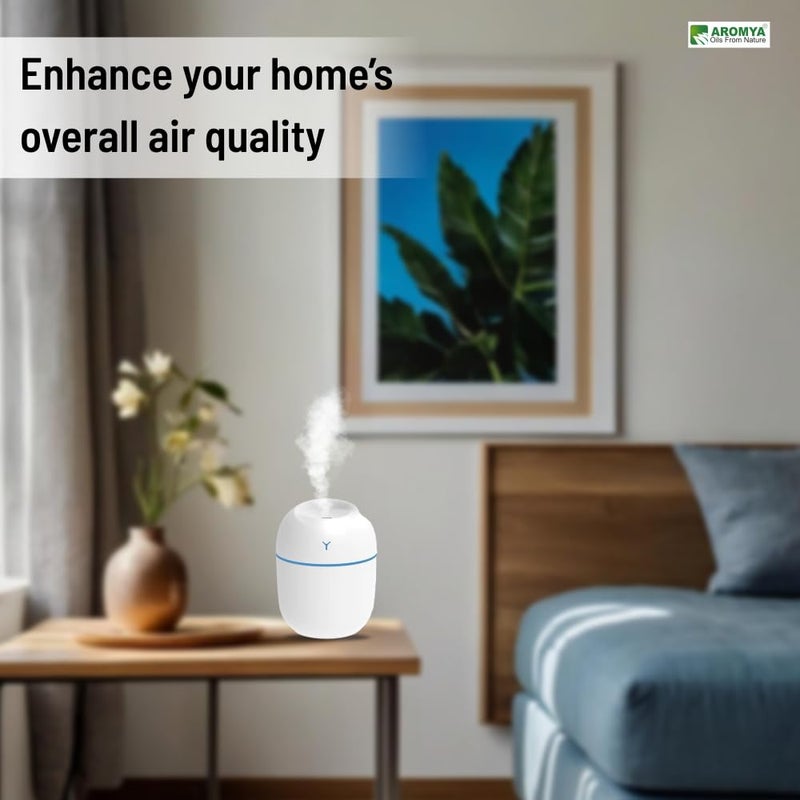 Aromya - oils from nature Aromya oils from nature Portable EggShaped Ultrasonic Humidifier Compact Cool Mist Diffuser for Home Office and Travel Silent Operation AROMYA Essential Oil Compatible White - Image 4