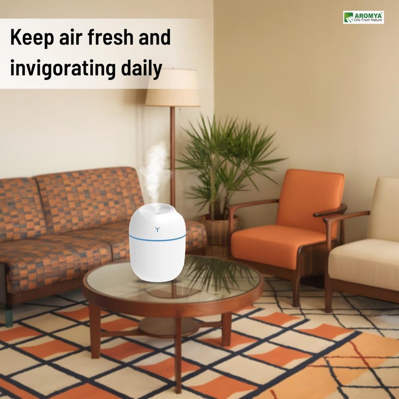 Aromya - oils from nature Aromya oils from nature Portable EggShaped Ultrasonic Humidifier Compact Cool Mist Diffuser for Home Office and Travel Silent Operation AROMYA Essential Oil Compatible White - Image 5