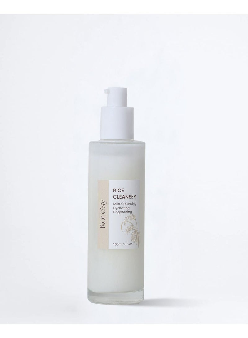 Kore'sy Rice Cleanser, Face Wash for sensitive, dry skin, Gentle Face Wash for Hydrating & Moisturizing, Creamy Lather, Makeup Remover With Rice Extract, Ceramide and Centella (100ml) - Image 1