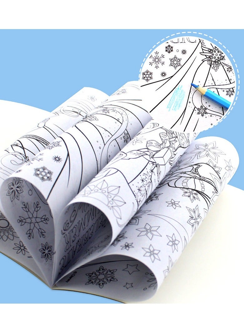 اس بي سي كتاب تلوين رسم بالقلم الرصاص الملون السحري، كتاب تلوين من سلسلة فروزن، لعبة تعليمية تعليمية هدية للأطفال من سن 3 سنوات فما فوق - Image 3