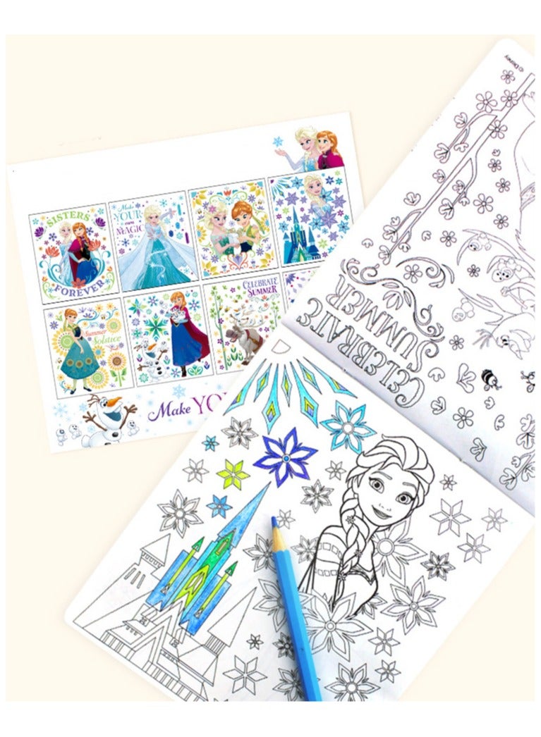 اس بي سي كتاب تلوين رسم بالقلم الرصاص الملون السحري، كتاب تلوين من سلسلة فروزن، لعبة تعليمية تعليمية هدية للأطفال من سن 3 سنوات فما فوق - Image 2