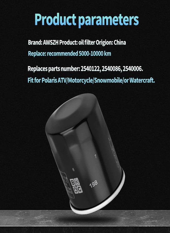 AWSZH 2PCS 2540086 2540122 Oil Filter Fit for HF198 Polaris RZR Ranger 570 800 900 XP General 1000 Sportsman 600 700 ACE 900 ATV/Snowmobile 2004-2018 Polaris Ranger 570 700 800 900 1000 Crew ACE 150 - Image 4
