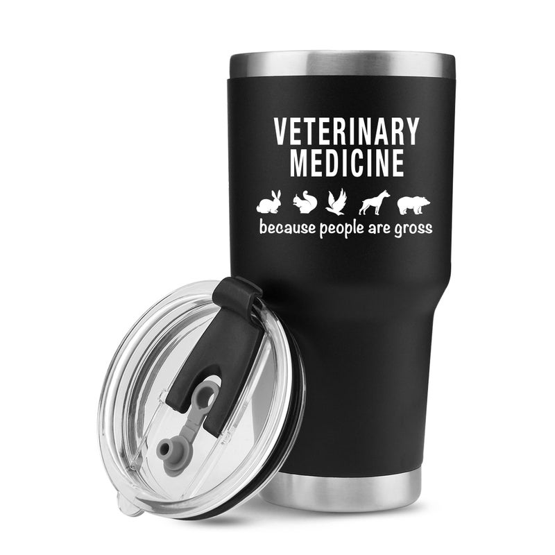 Veterinary Medicine Because People Are Gross Veterinary Gifts Vacuum Insulated Stainless Steel Tumbler Veterinarian Vet Animal Doctor Pet Lover Graduation Birthday Christmas Anniversary Mug 30 oz