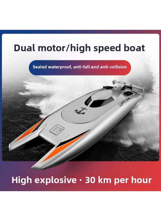 Generic 805 Remote Control Boat Upgraded Electric High-speed Water Rowing Boat Large Capacity Battery Long Endurance Toy Speedboat-Color:Black  - Image 2